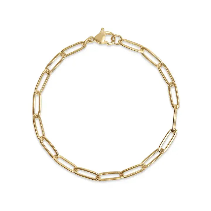 Paperclip Chain Bracelet- Gold