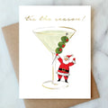 Santa Martini Holiday Card