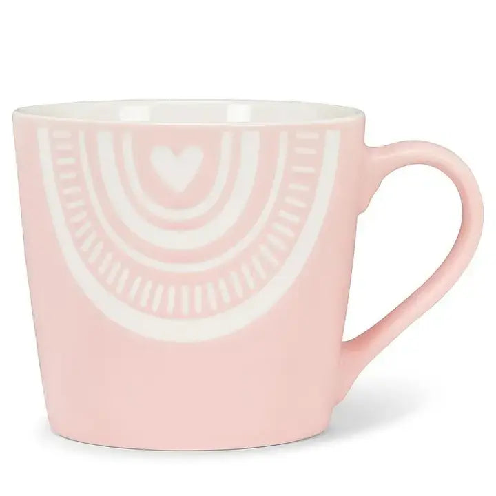 Boho Arch with Heart Mug- Pink