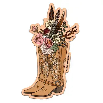 Floral Cowboy Boots Sticker
