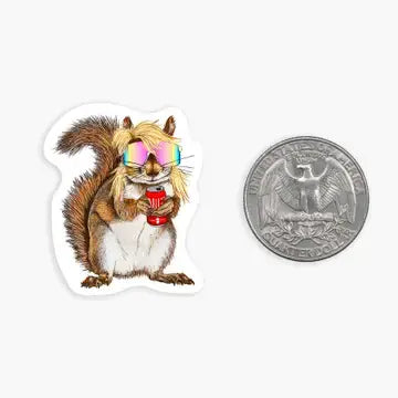 Mini Sticker- Mullet Squirrel