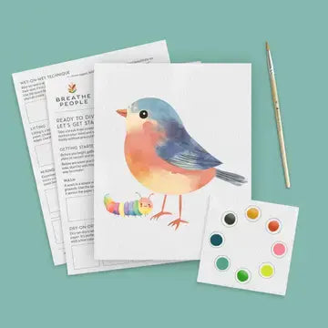 Kids'  Watercolor Paint Set- Happy Robin