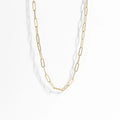 18K Gold Paperclip Chain Necklace(6.5)- 16-18"