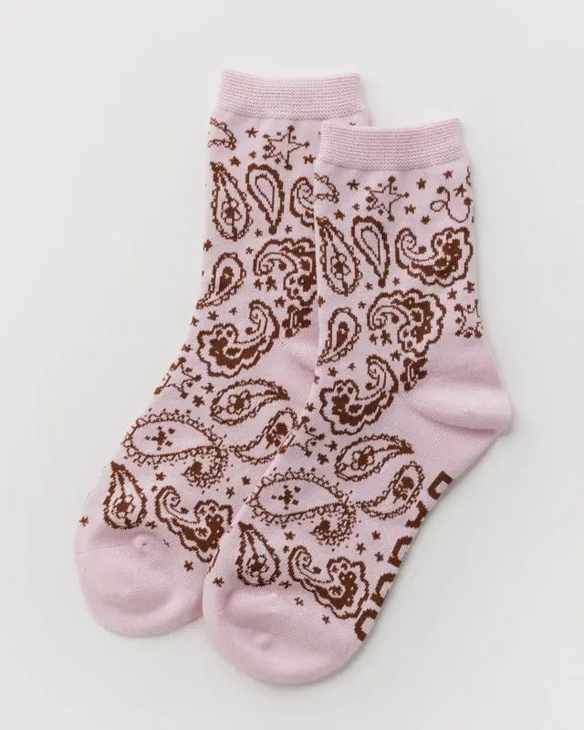 Crew Sock - Paisley Pink