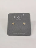 Small Flat Heart Stud- G