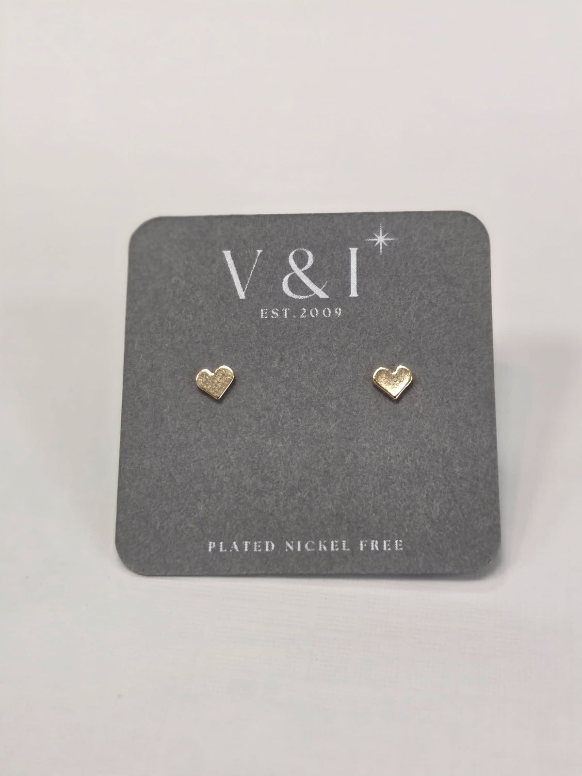 Small Flat Heart Stud- G