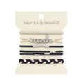 Hair Tie Bracelets- Black/White