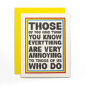 Those of You Who Card