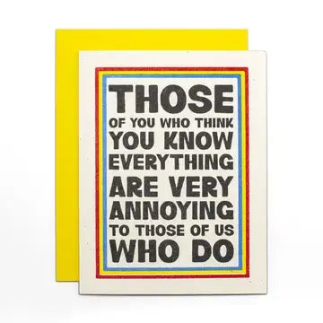 Those of You Who Card