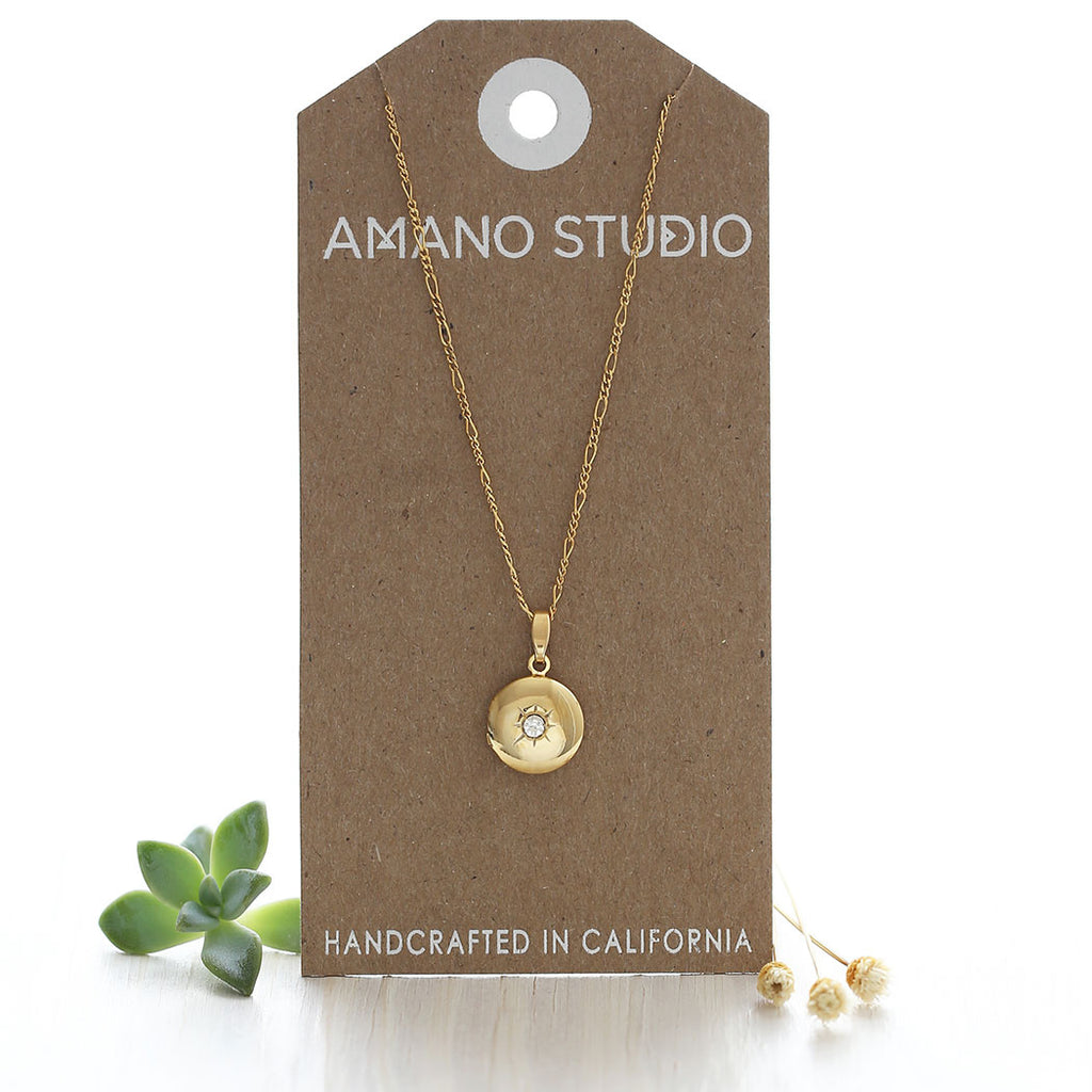 Small Gold Round Locket