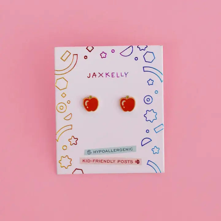 Kids Earrings: Apple