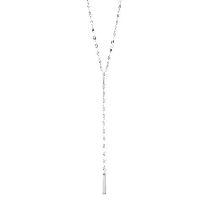 Stainless Blank Bar Pendant Lariat Necklace