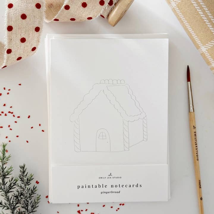 Gingerbread Paintable Notecards