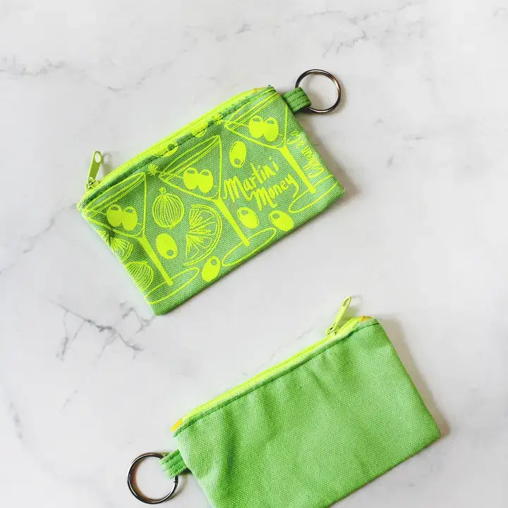 Martini Money Zipper Card Pouch