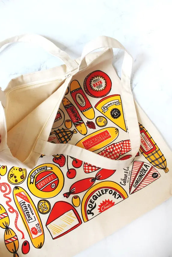 Charcuterie Meats & Cheeses Canvas Tote