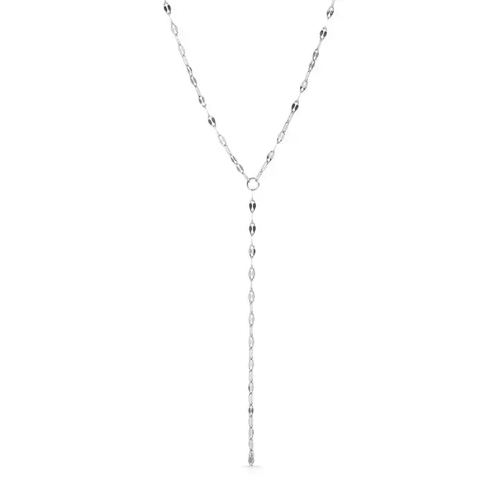 Stainless Lip Chain Lariat Necklace