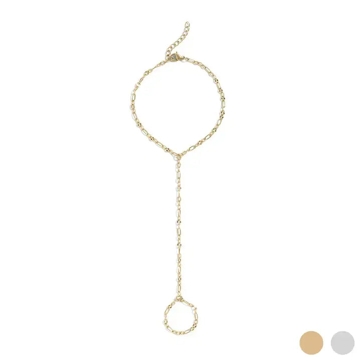 18K Gold Pvd Smooth Lip Hand Chain
