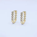 Gold Oblong Heart CZ Hoop