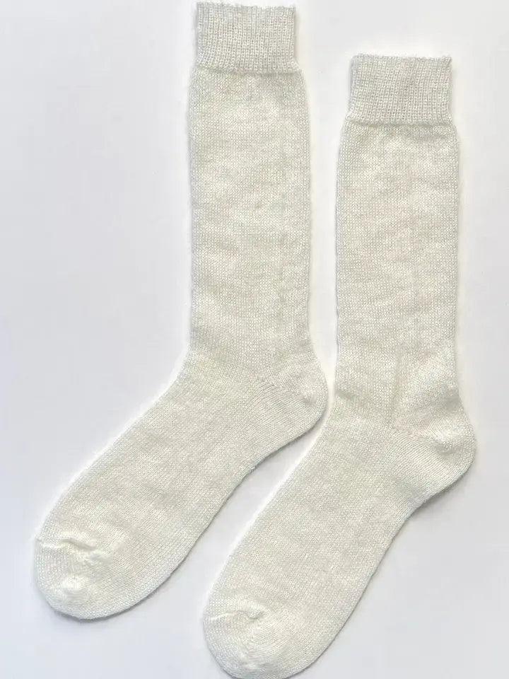 Mohair Veil Socks- Cream