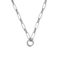 Long Paperclip Charm Necklace- Stainless
