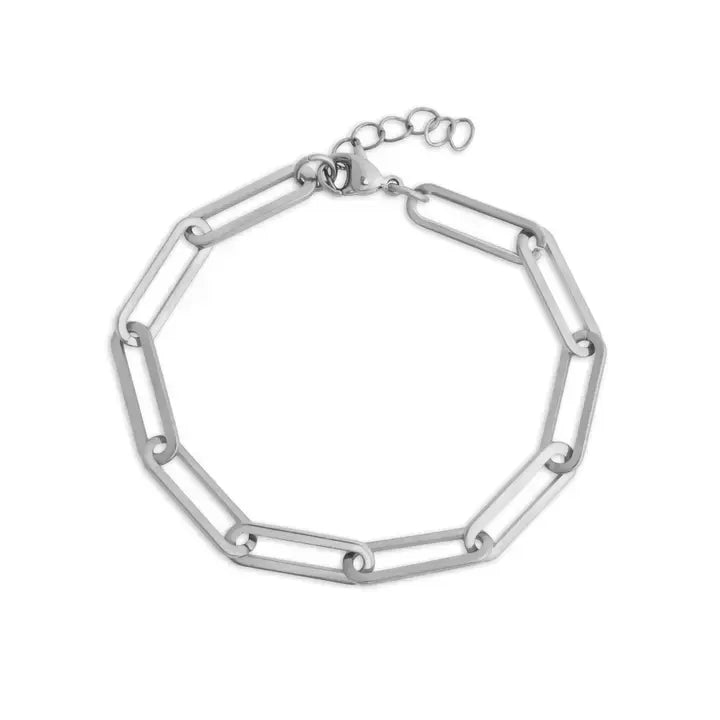 Long Paperclip Bracelet- Stainless