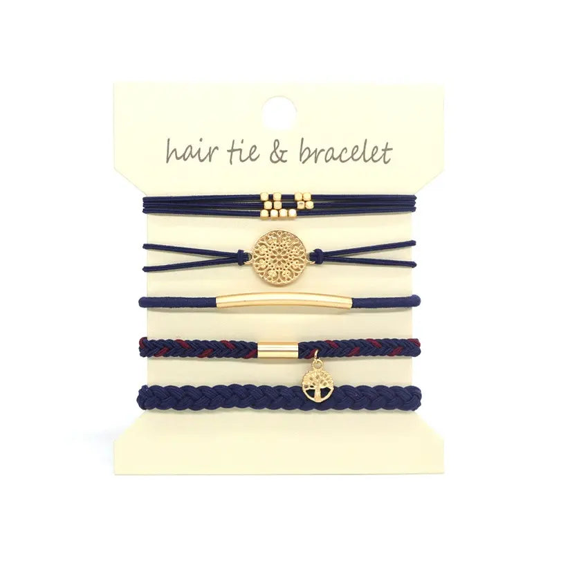 Hair Tie Bracelets- Navy