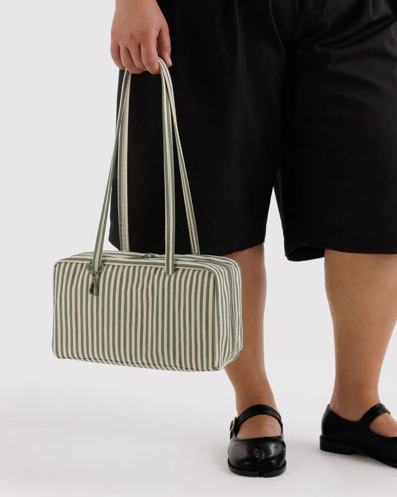 Nylon Bowler Bag- Sage Stripe