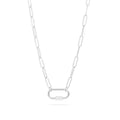 Stainless Paperclip Carabiner Necklace-18-20"