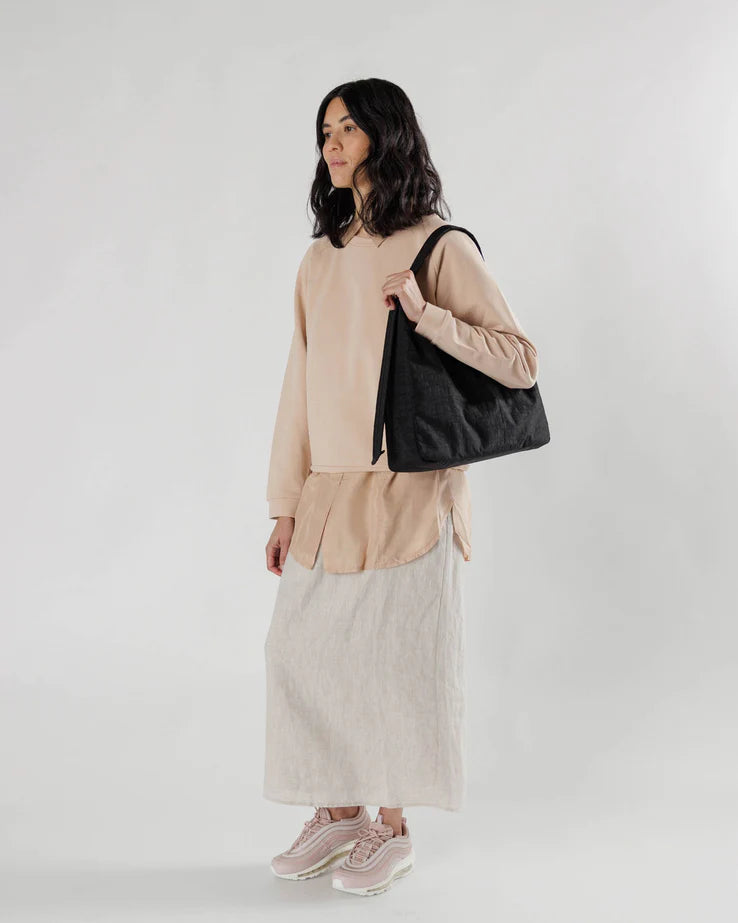 Nylon Shoulder Bag- Black