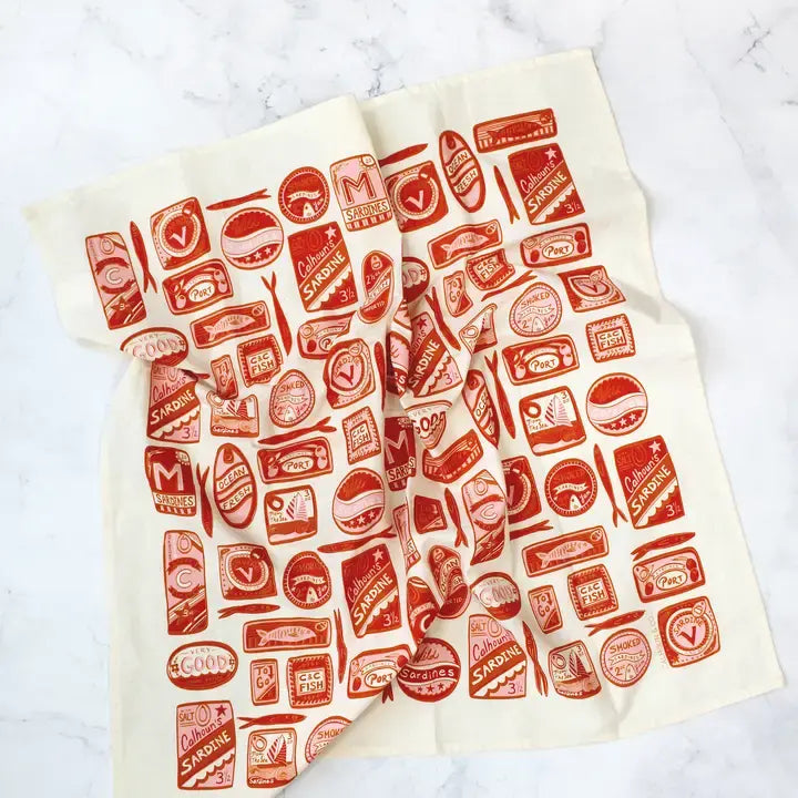 Sardines Tea Towel- Mediterrean