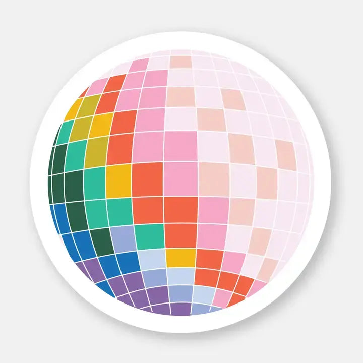 Rainbow Disco Ball Vinyl Sticker