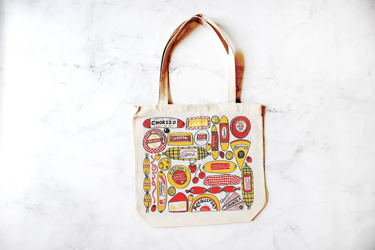 Charcuterie Meats & Cheeses Canvas Tote
