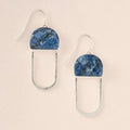Modern Stone Chandelier Earring- Silver Lapis