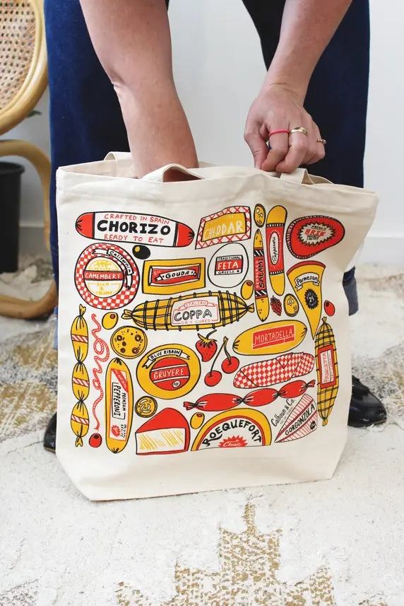 Charcuterie Meats & Cheeses Canvas Tote