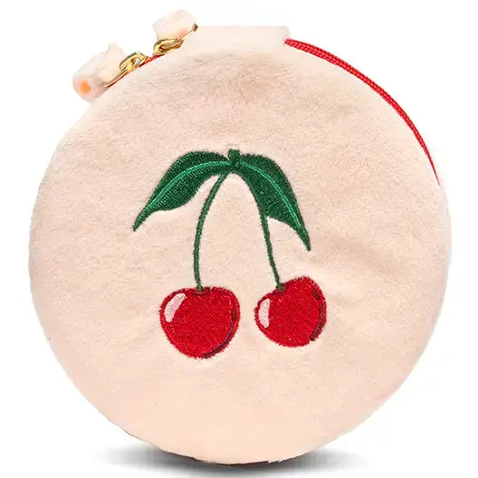 Velvet Jewelry Case - Cherries - Cream