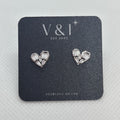 Baguette Heart Stud- SS
