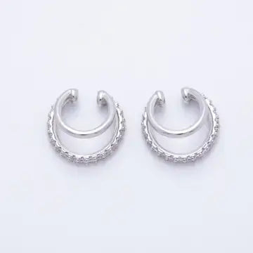 Double Band Ear Cuff- Silver