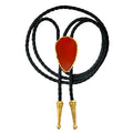 Gemstone Bolo Tie - Red Jasper- Black Gold
