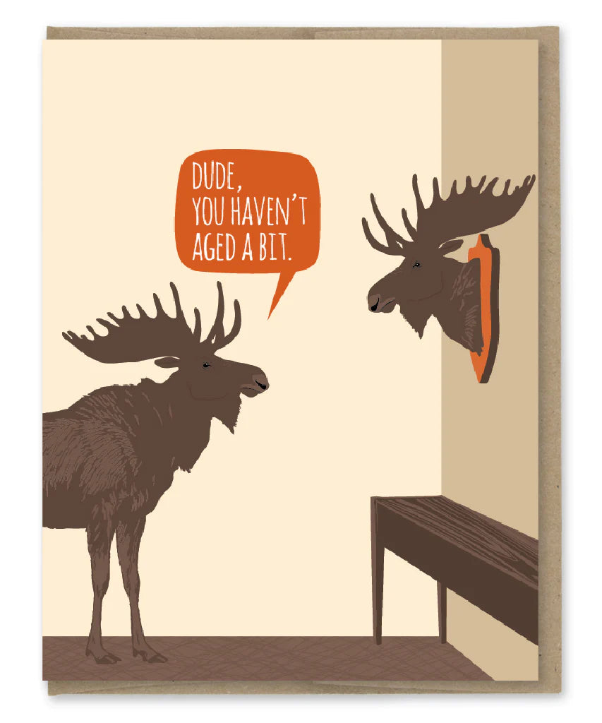 BD098 Bday Aged Moose Trophy Card