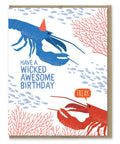 Wicked Awesome Lobsters Birthday Card