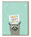 Raccoon Birthday Card Sign