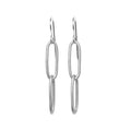 Paperclip Chain Earrings- Bright Silver