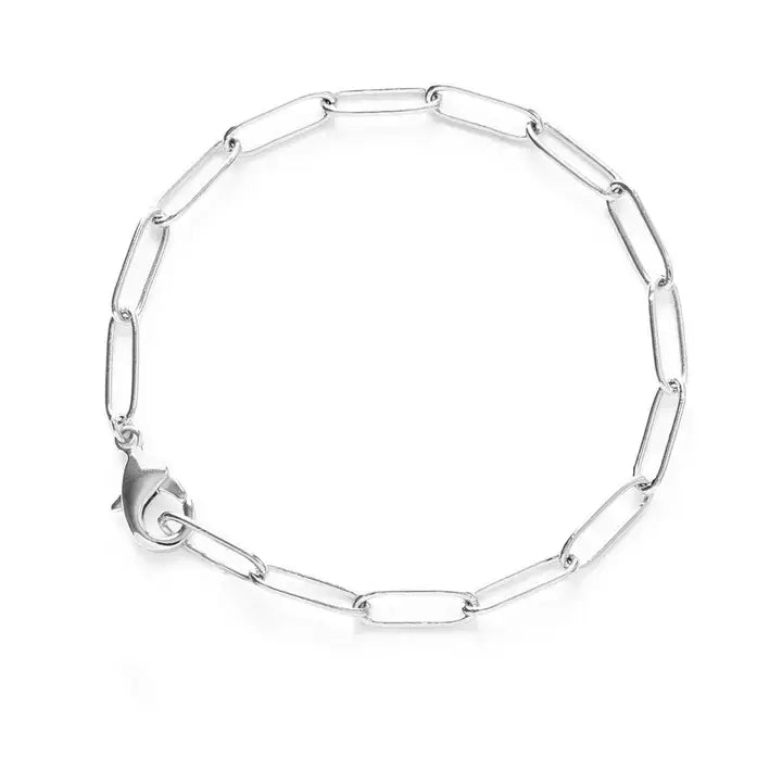 Paperclip Chain Bracelet- Silver