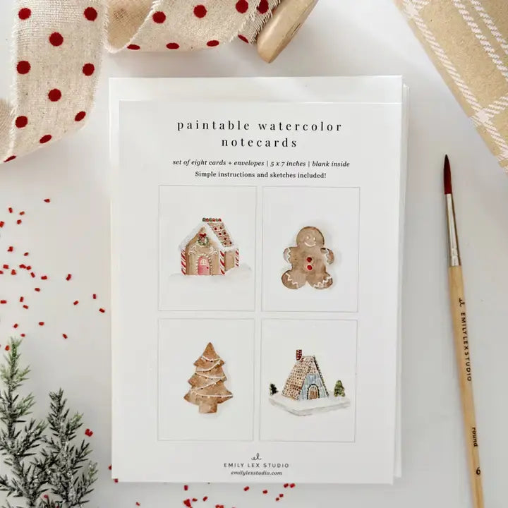 Gingerbread Paintable Notecards