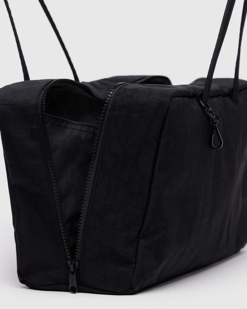 Medium Nylon Bowler Bag- Black