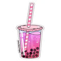 Pink Boba Drink Sticker