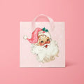 Retro Pink Santa Gift Bag- S