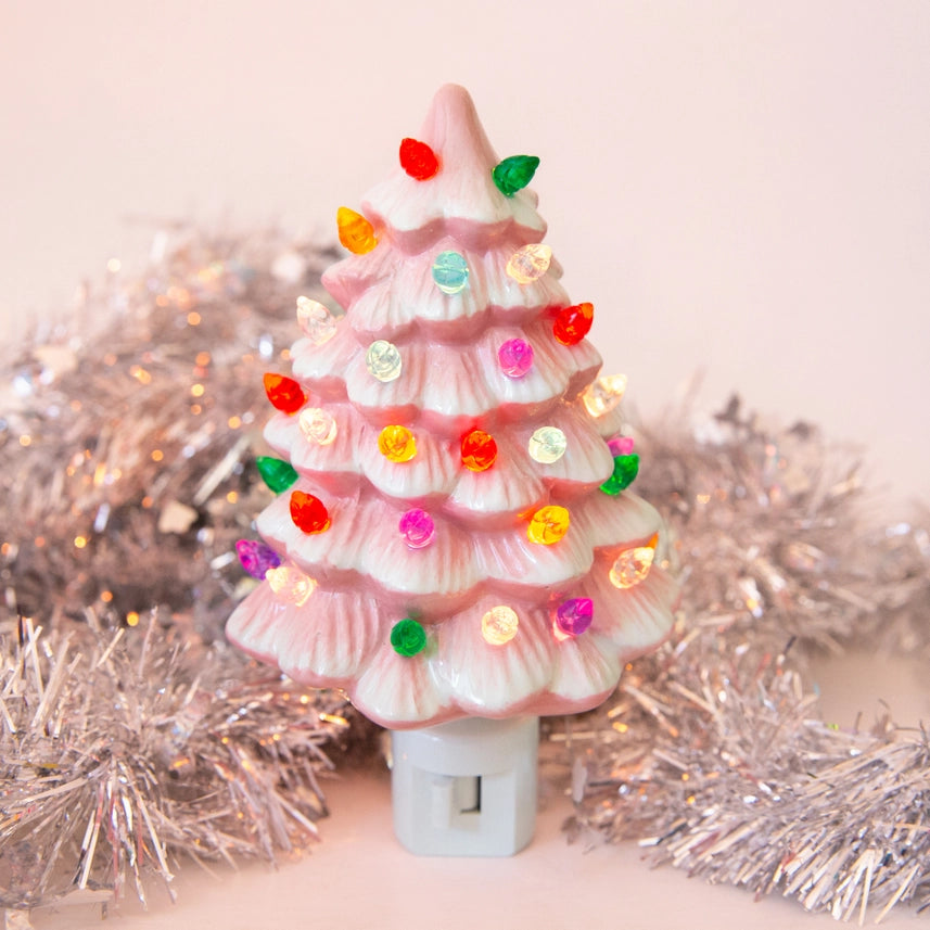 Vintage Tree Night Light- Pink