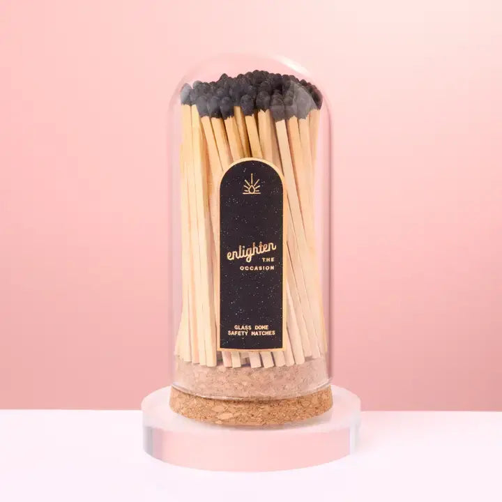 Corked Glass Dome Matches- Black