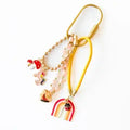 Rainbow Bag Charm - Pink Beads